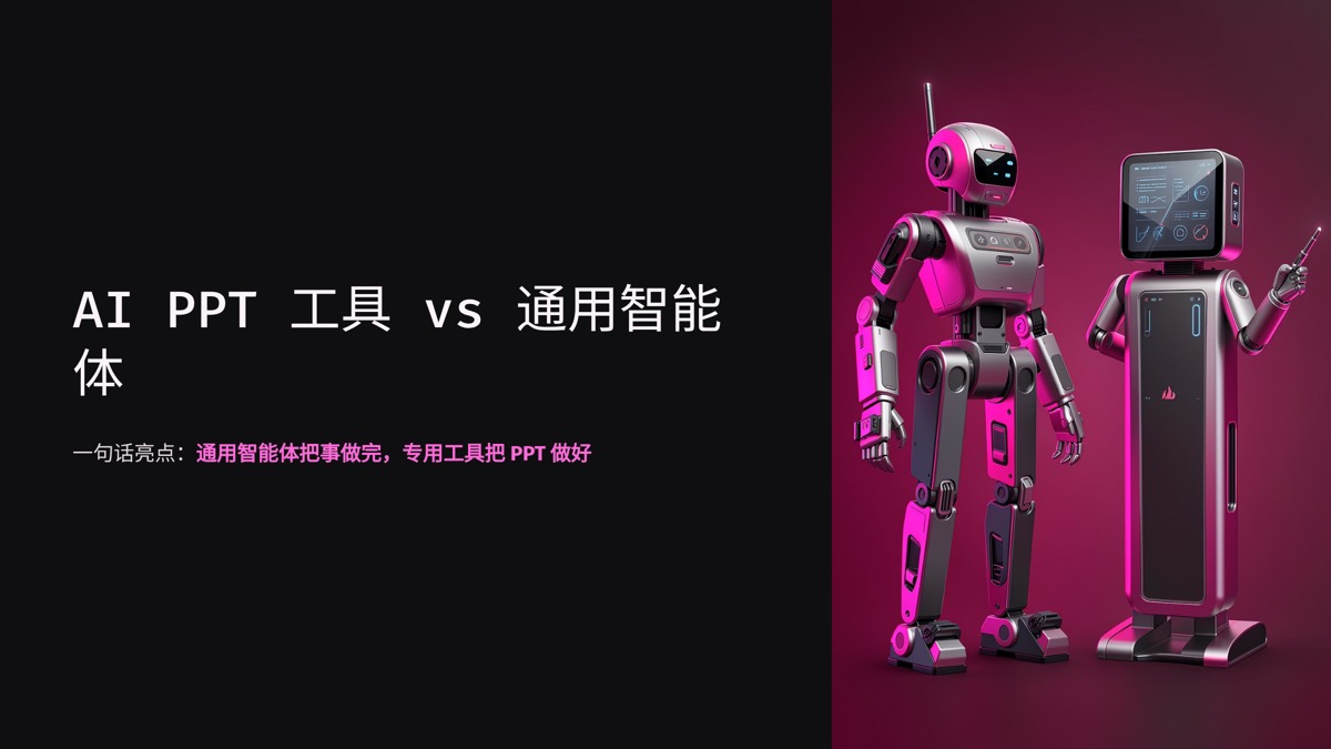 AI PPT 工具和通用智能体的区别：5 个维度帮你选对工具