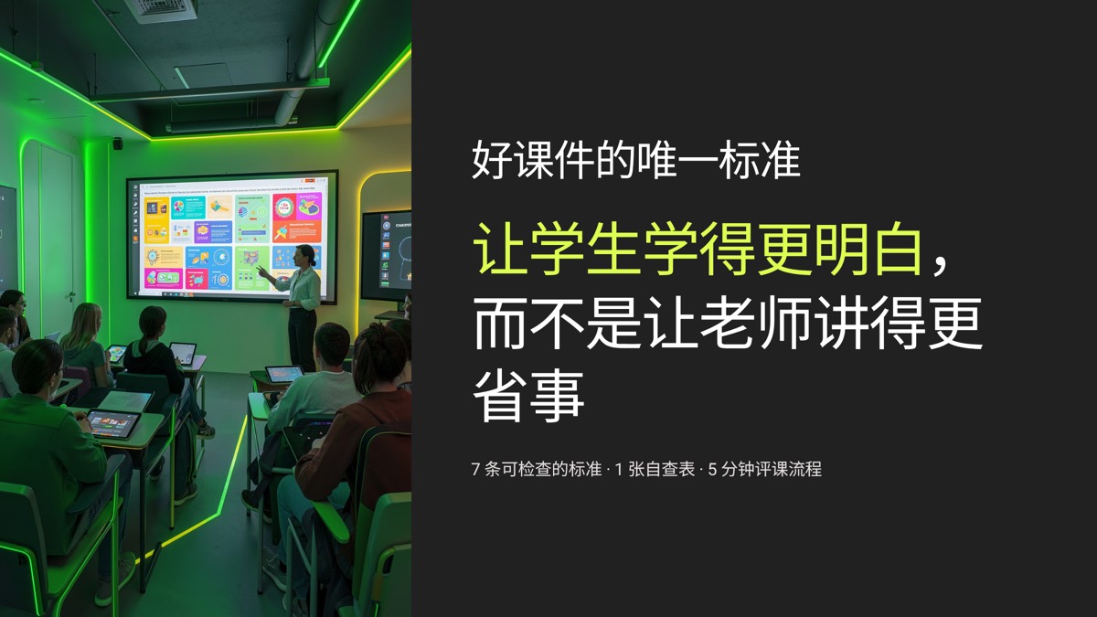 好课件的标准：7 条自查清单，让课件真正服务课堂