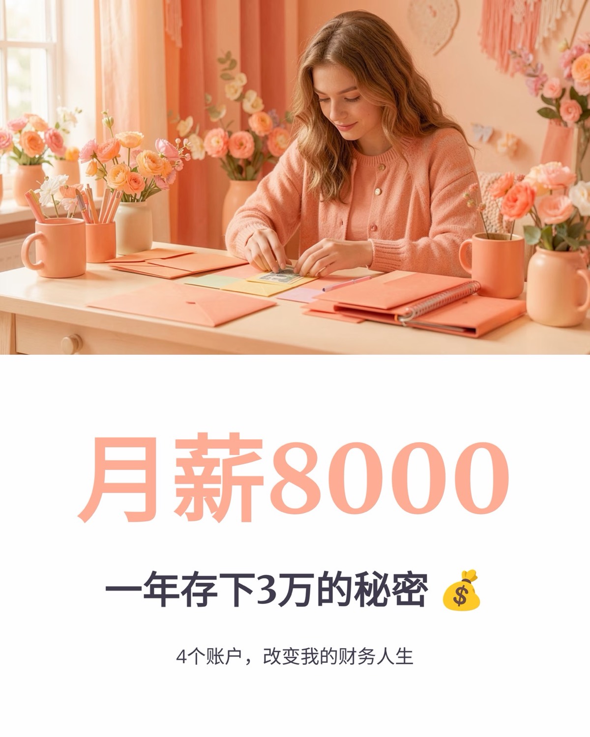 小红书图文:月薪 8000 的 4 个账户理财法 — 1